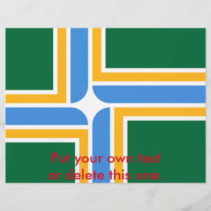 Flyer mit der Flagge von Portland, Oregon, USA