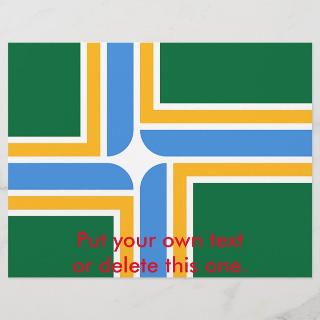Flyer mit der Flagge von Portland, Oregon, USA (Vorne)