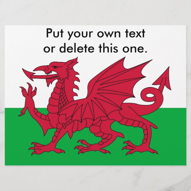 Flyer mit der Flagge Wales (Vorne)
