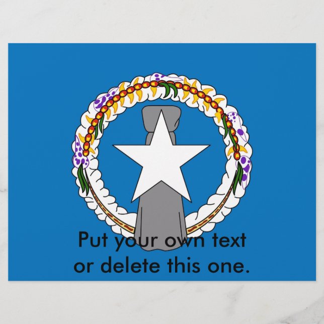 Flyer mit Fahne auf den nördlichen Marianeninseln (Vorne)