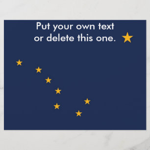 Flyer mit Fahne von Alaska, USA