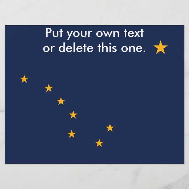 Flyer mit Fahne von Alaska, USA (Vorne)