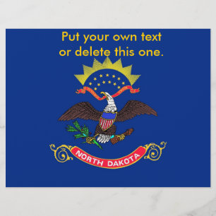 Flyer mit Flag von North Dakota, USA