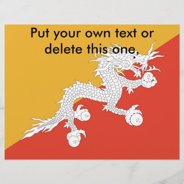 Flyer mit Flagge Bhutans (Vorne)