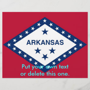Flyer mit Flagge von Arkansas, USA