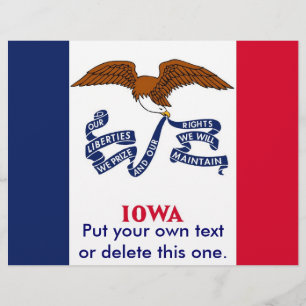 Flyer mit Flagge von Iowa, USA