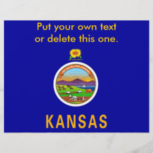 Flyer mit Flagge von Kansas, USA