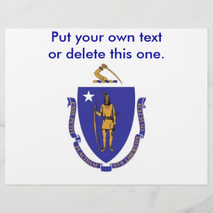 Flyer mit Flagge von Massachuttes, USA