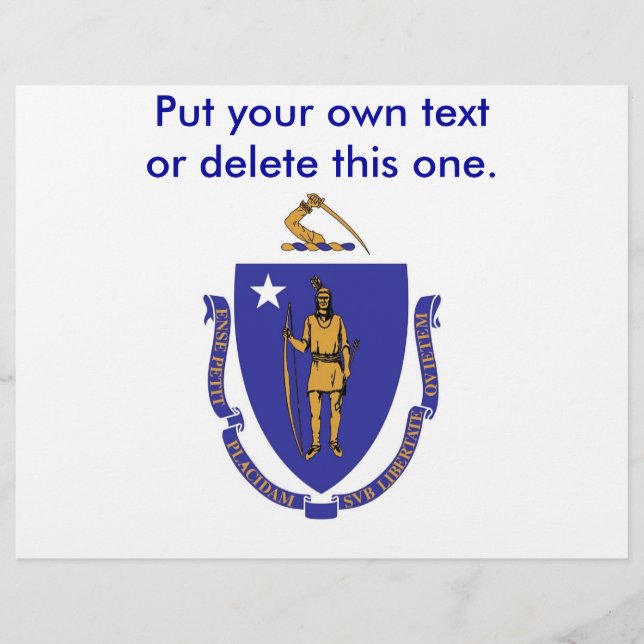 Flyer mit Flagge von Massachuttes, USA (Vorne)