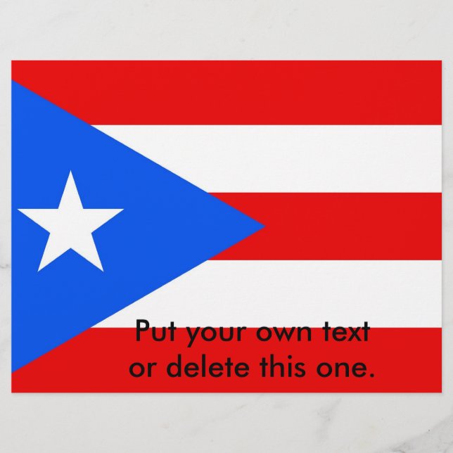 Flyer mit Flagge von Puerto Rico, USA (Vorne)