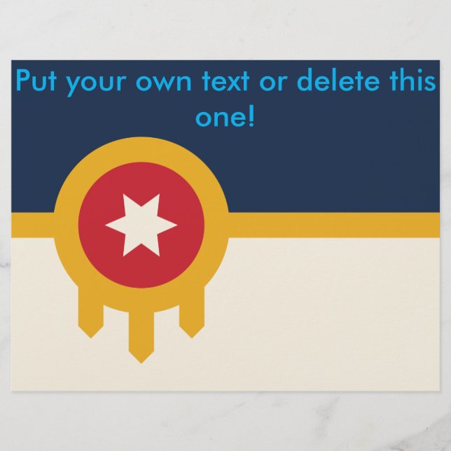 Flyer mit Flagge von Tulsa, Oklahoma (Vorne)