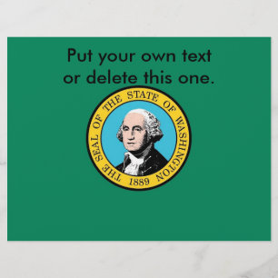 Flyer mit Flagge von Washington, USA