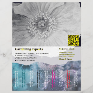 Flyer mit zwei Bildern ausschneiden Gartenarbeit