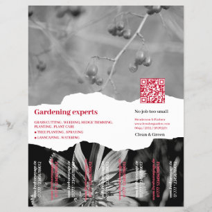 Flyer mit zwei Bildern ausschneiden Gartenarbeit