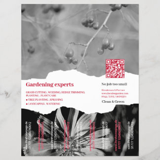 Flyer mit zwei Bildern ausschneiden Gartenarbeit