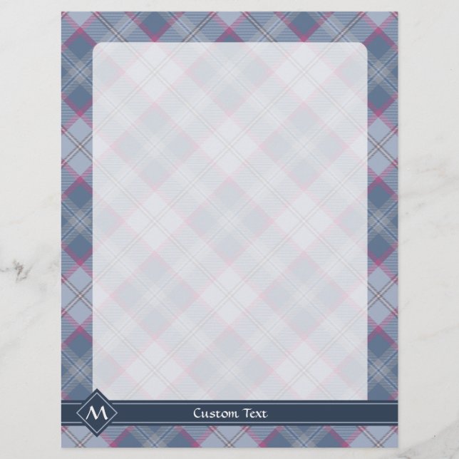 Flyer Pastellblau und rosa Tartan (Vorne)