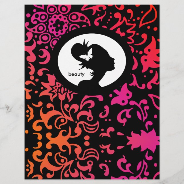 Flyer Salon Butterfly Silhouette farbenfroh (Vorne)