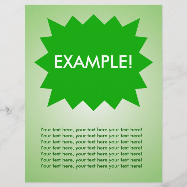 Flyer Template: Aufmerksamkeit Getter: Grüne Explo (Vorne)