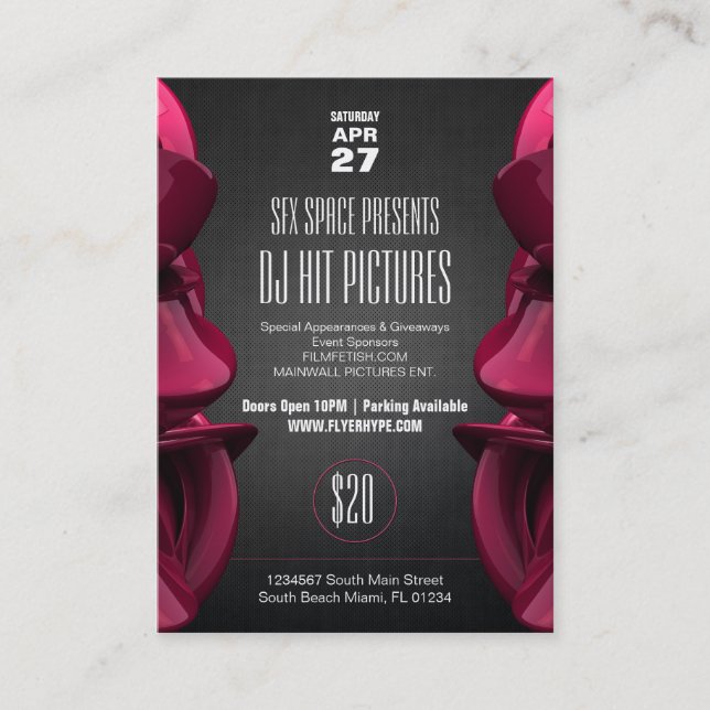 Flyer-Übertreibung Pinwall Visitenkarte (Vorderseite)