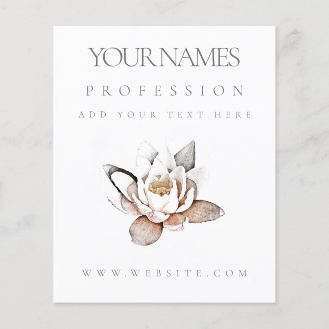 FLYER: UNTERNEHMENSWERBEAKTION: WEISS LOTUS FLYER (Vorne)