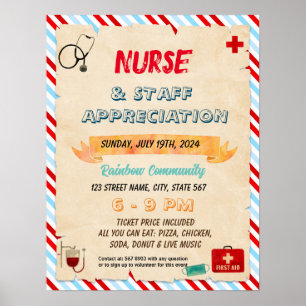 Flyer von Krankenpflegern und Lehrkräften Poster