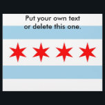 Flyer with Flag of Chicago, U.S.A.<br><div class="desc">Flyer with Flag of Chicago,  Illinois,  United States of America This product its customizable.</div>