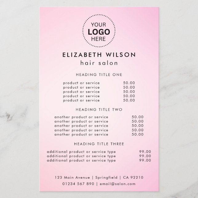 Flyer zum einfachen Salon-Service (Vorne)