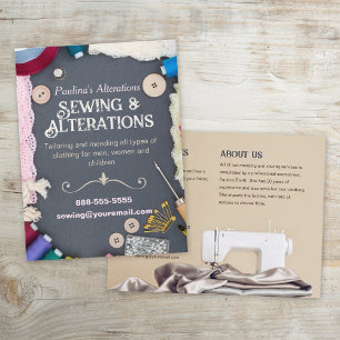 Flyer zum Nähen von Alterations Services Postkarte
