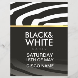 Flyer zum Party der Disco mit Schwarzweiß