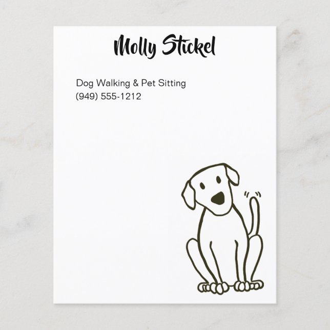 Flyer zum Sitzen von Hunden oder Haustieren (Vorne)