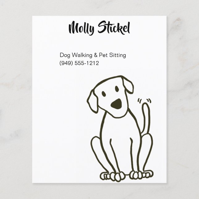 Flyer zum Sitzen von Hunden oder Haustieren (Vorne)