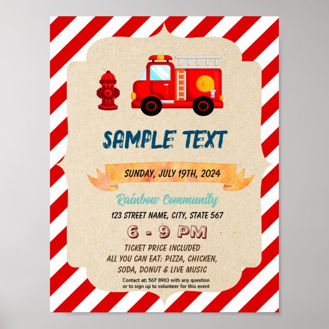 Flyer zum Thema Rotfeuerwagen Poster (Vorne)