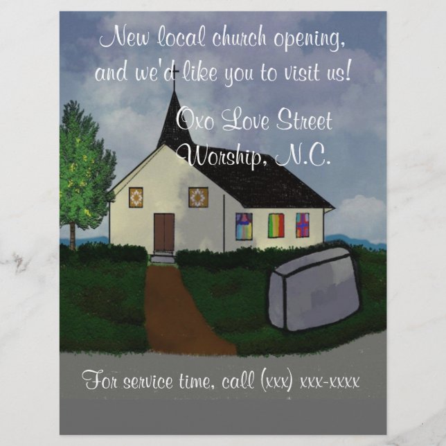 Flyer zur Eröffnung der Kirche (Vorne)