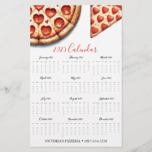 Flyers Pizzeria 2025 Kalender Flyer