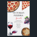 Flyers Pizzeria Flyer<br><div class="desc">Probieren Sie Ihr Pizzarestaurant oder Ihre Pizzeria mit diesen wunderschön gestalteten Flyern Pizza! Diese Flyer mit charmanten Aquarellbildern einer köstlichen Pizza, einem Rotwein und frischen Weintrauben eignen sich hervorragend für die Präsentation von Spezialitäten, Menüpunkten oder anstehenden Veranstaltungen. Die Rückseite ist mit einem klassischen Gingham-Druck versehen, der eine authentische italienische Touch...</div>