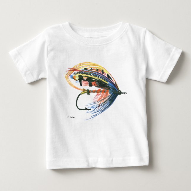 FlyFishing Lure Art Lachs Fly Lure Baby T-shirt (Vorderseite)