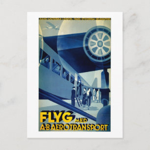 Flyg A-B Aero Transport Vintage Reise Werbung Postkarte
