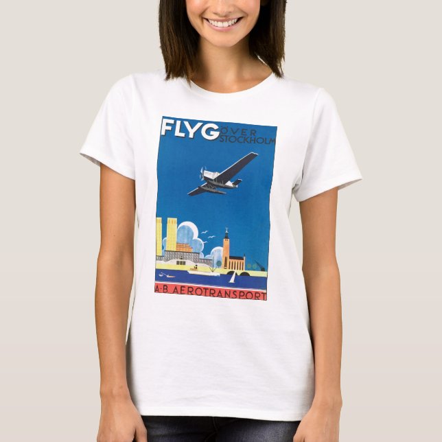 Flyg über Stockholm T-Shirt (Vorderseite)