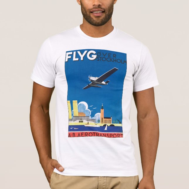 Flyg über Stockholm T-Shirt (Vorderseite)