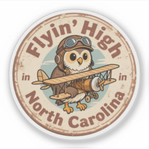 Flyin’ High_ North Carolina Aviation-Themed Artwin Aufkleber