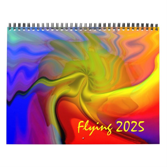 Flying 2025 Trippy Abstrakt Art Calendar Kalender (Titelbild)
