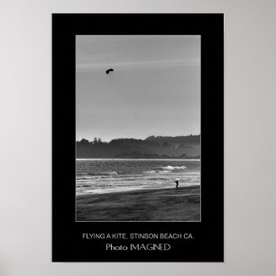 FLYING A KITE, STINSON BEACH CA., US POSTER