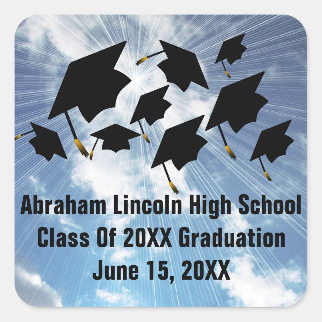 Flying Abschluss hat eine Klasse von 20XX Aufklebe Quadratischer Aufkleber (Vorderseite)