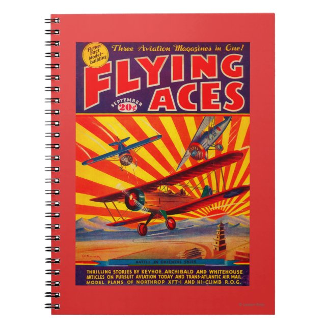 Flying Aces Magazine Cover Notizblock (Vorderseite)