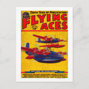 Flying Aces Magazine Cover Postkarte