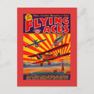 Flying Aces Magazine Cover Postkarte