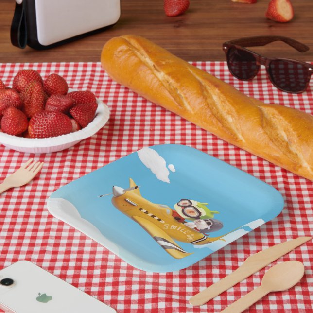 Flying Adventure mit Hund Pappteller (Picknick)