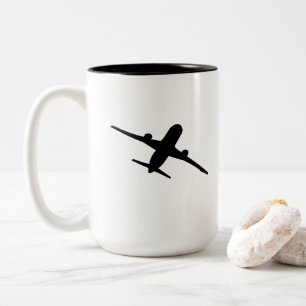 Flying Aircraft Airplane Aviation Aviator Zweifarbige Tasse