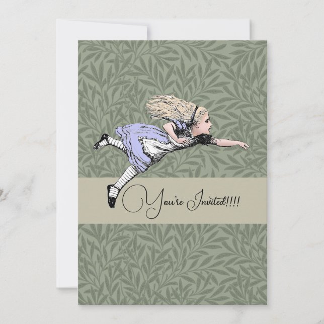 Flying Alice im Wunderland Looking Glass Einladung (Vorderseite)