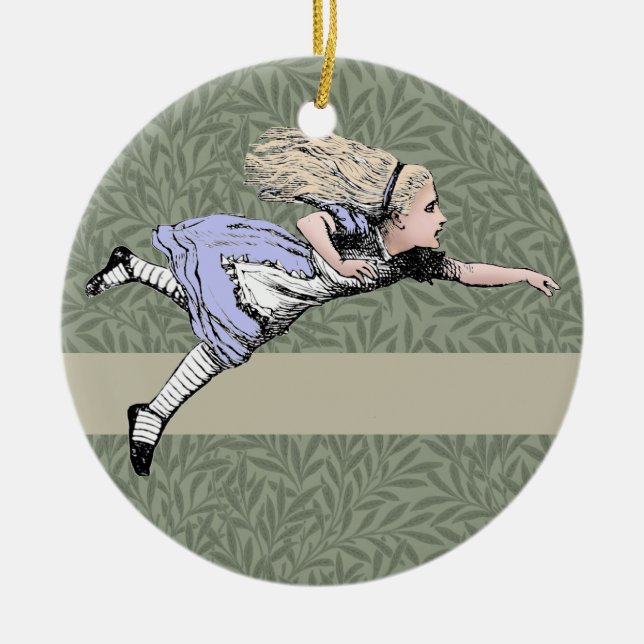 Flying Alice im Wunderland Looking Glass Keramik Ornament (Vorne)
